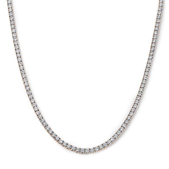 14K Rose Gold Classic Tennis Necklace (6 CTW...