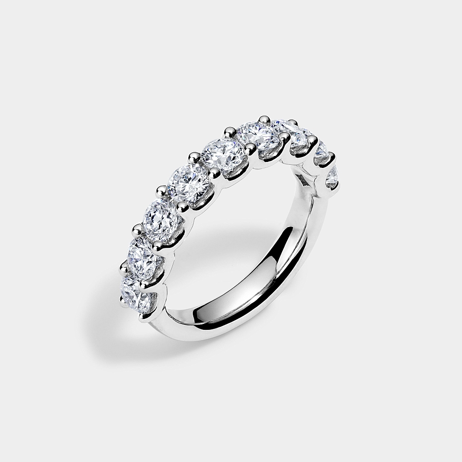 picture 14K White Gold Round U Anniversary Ring 2 CTW…