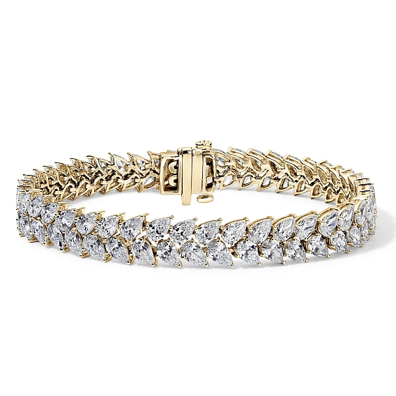 14K Yellow Gold Pear Tennis Bracelet (15 CTW)