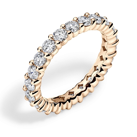 picture 14K Rose Gold  Round Split Eternity Ring 2 CTW… – Setepai