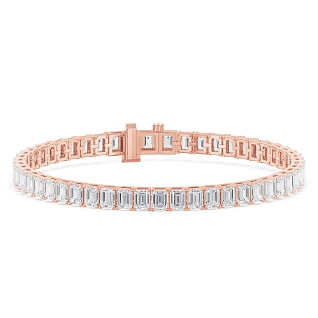 picture 14K Rose Gold Emerald Tennis Bracelet (12 CTW... – Setepai