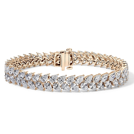 picture 14K Rose Gold Pear Tennis Bracelet (15 CTW) – Setepai