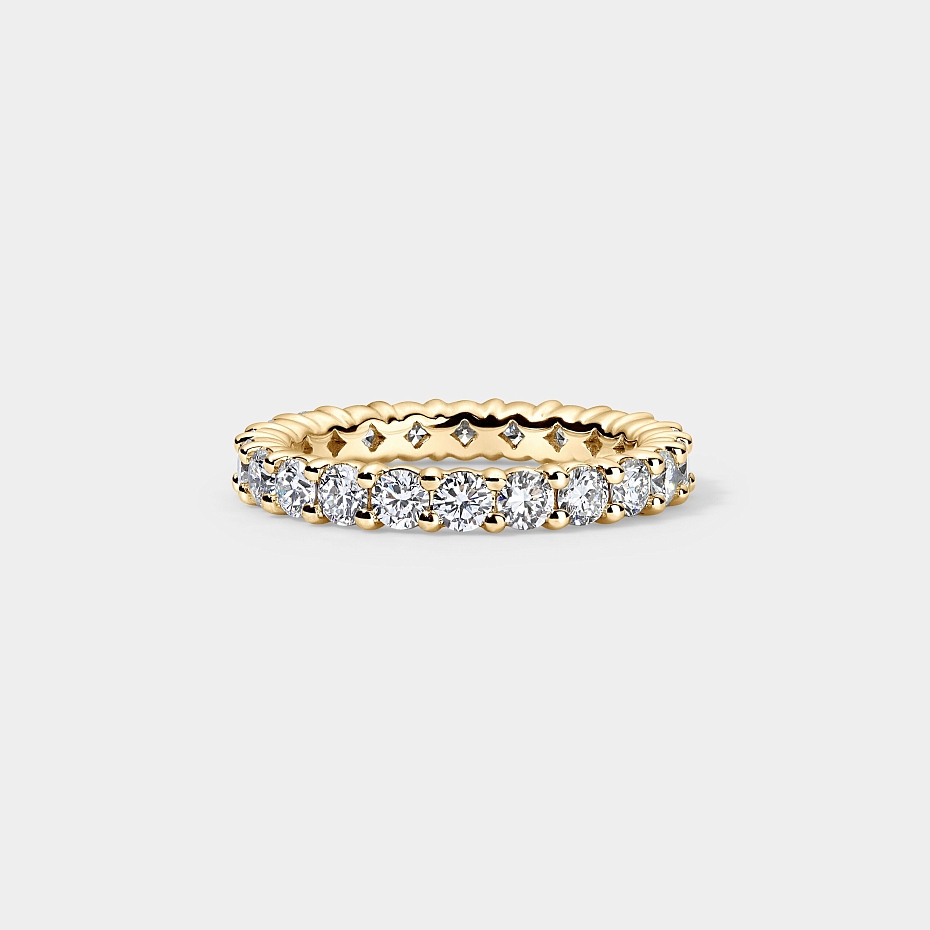 picture 14K Yellow Gold  Round Split Eternity Ring 2 CTW…
