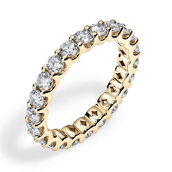 14K Yellow Gold U Round Eternity Ring 2 CTW…
