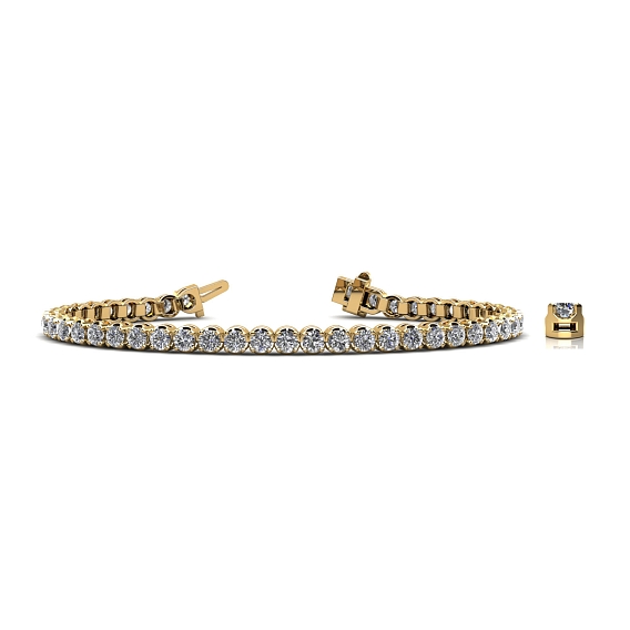 14K Yellow Gold U Tennis Bracelet 5 CTW...