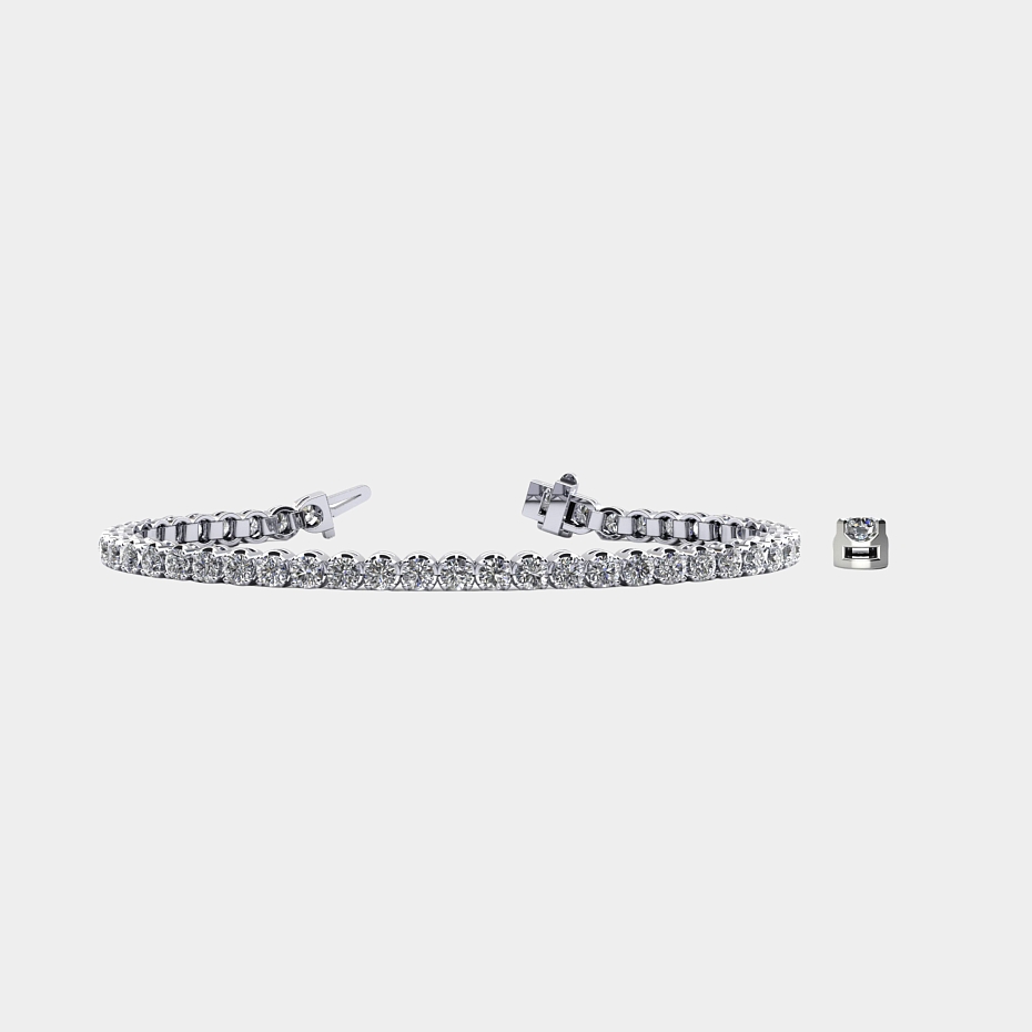 picture 14K White Gold U Tennis Bracelet 5 CTW...
