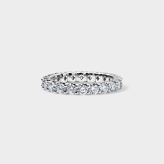 14K White Gold U Round Eternity Ring 2 CTW…