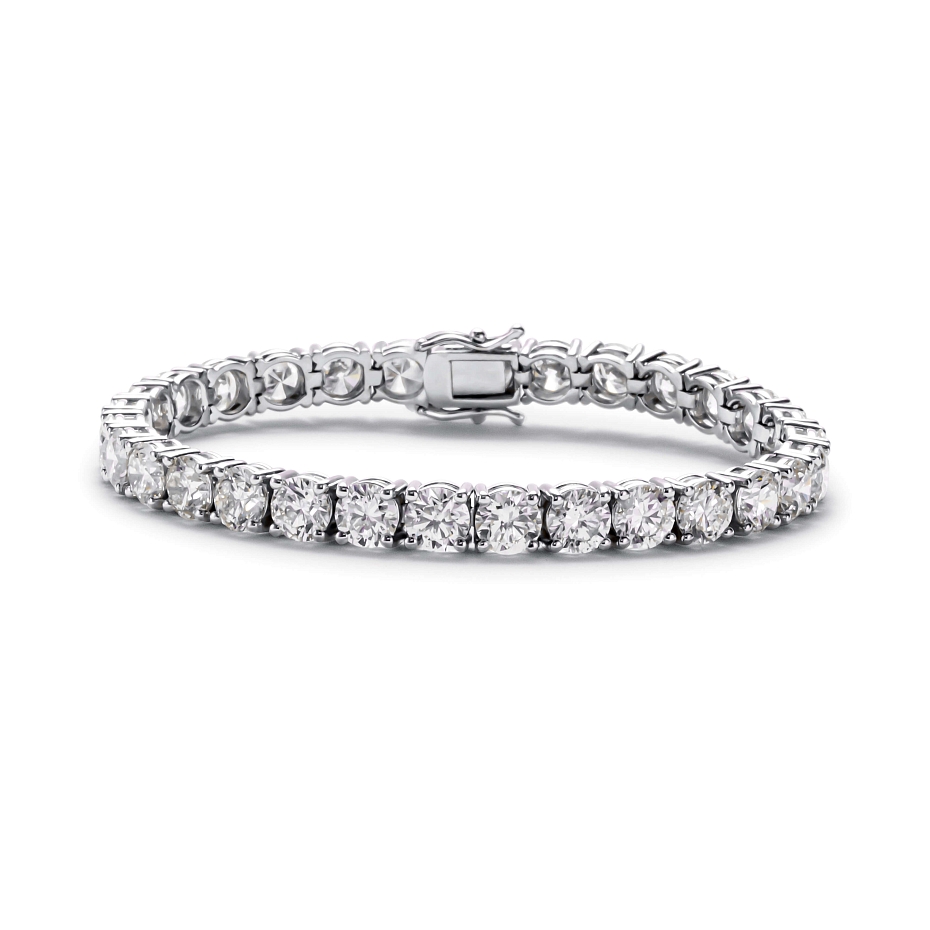 picture 14K White Gold Classic Tennis Bracelet 20 CTW