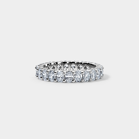 14K White Gold U Oval Eternity Ring 2.5 CTW…