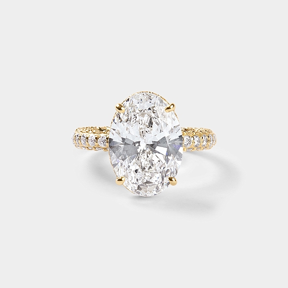 OVAL CUT ENGAGEMENT RING WITH diamond pavé