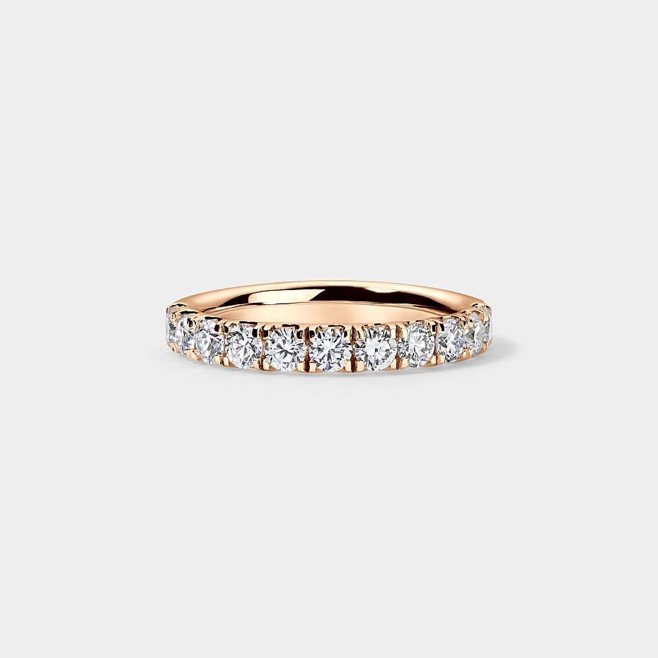 picture 14K Rose Gold Round Anniversary Ring 1 CTW…