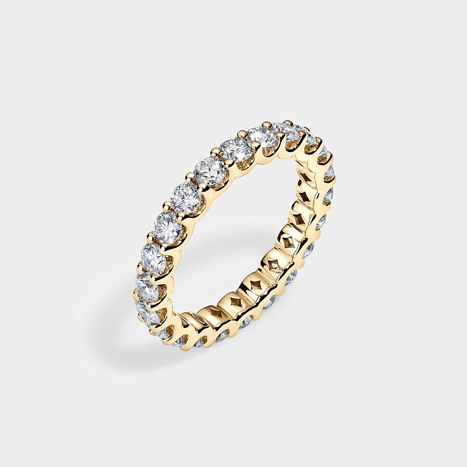 picture 14K Yellow Gold U Round Eternity Ring 2 CTW…