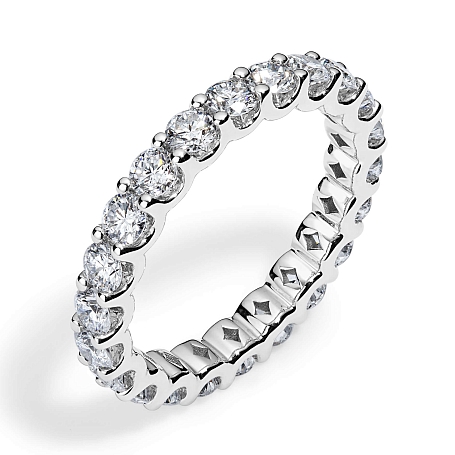 picture 14K White Gold U Round Eternity Ring 2 CTW… – Setepai