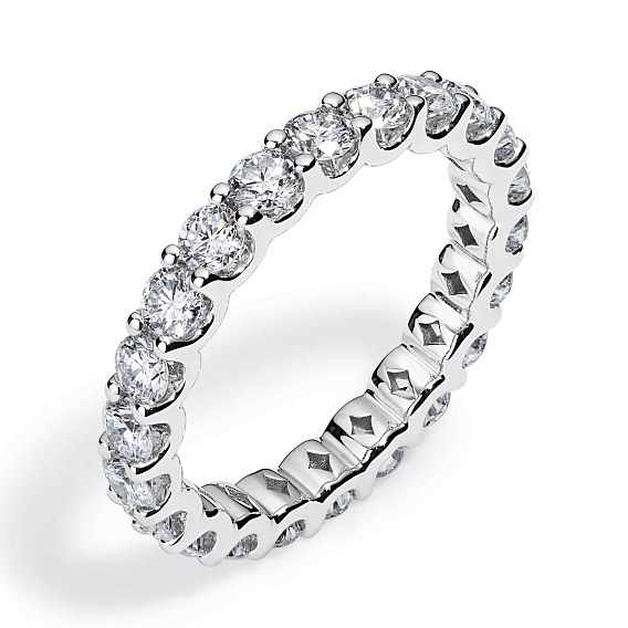 14K White Gold U Round Eternity Ring 2 CTW…