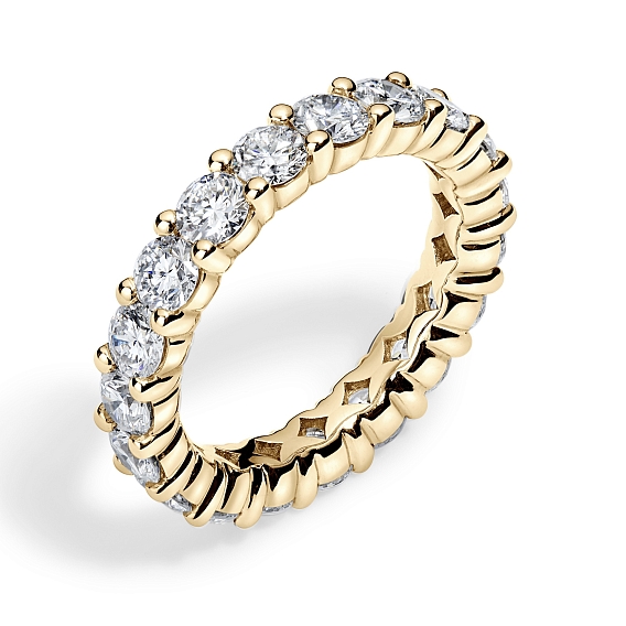 14K Yellow Gold Round Shared Eternity Ring 2 CTW…