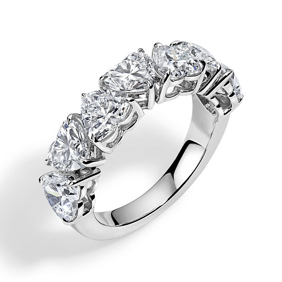 14K White Gold Heart Anniversary Ring 3.5 CTW…
