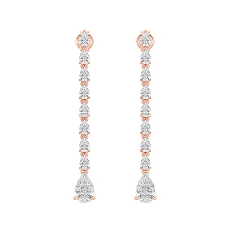 picture 14K Rose Gold Pear Earrings 2 CTW – Setepai