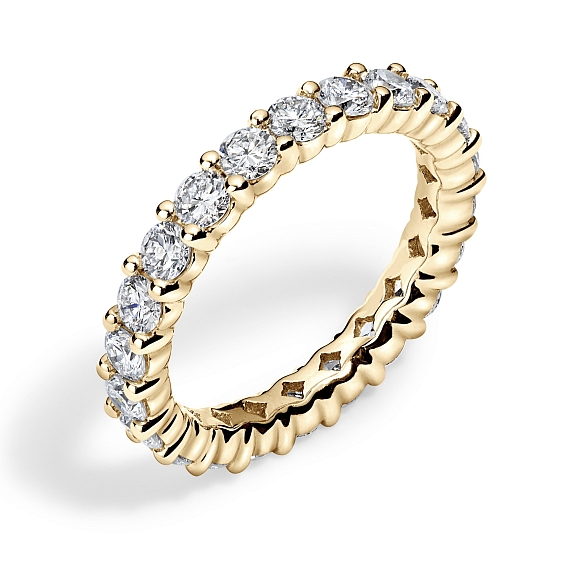 14K Yellow Gold  Round Split Eternity Ring 2 CTW…
