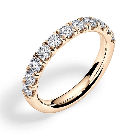 picture 14K Rose Gold Round Anniversary Ring 1 CTW… – Setepai