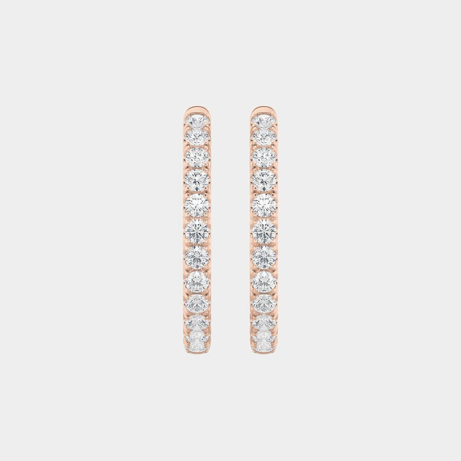 picture 14K Rose Gold Round Hoops 3 CTW…