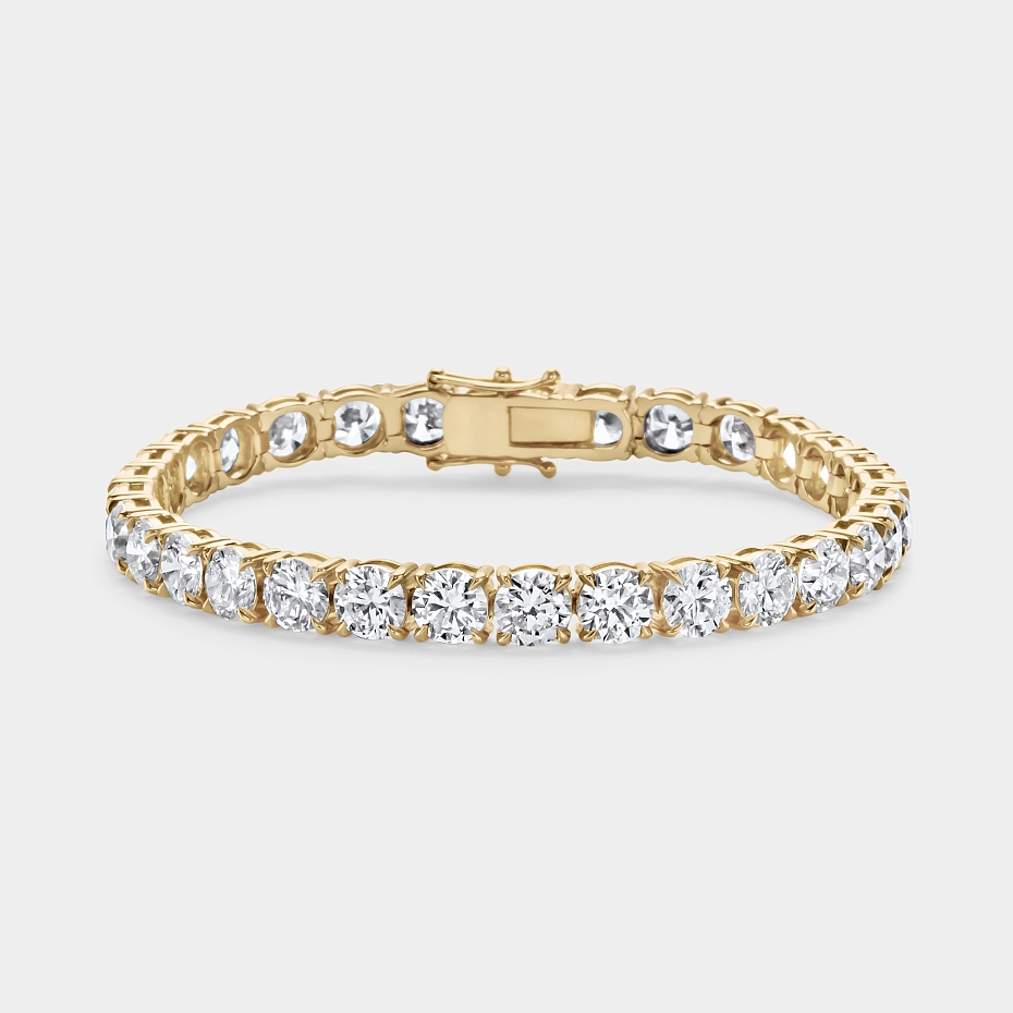 picture 14K Yellow Gold Classic Tennis Bracelet 20 CTW