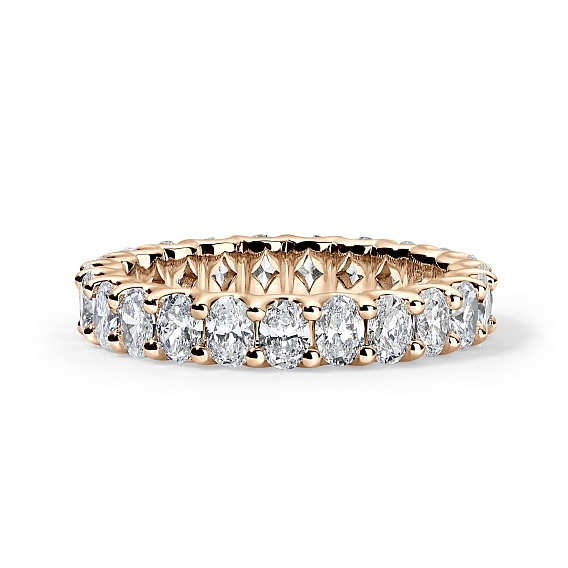 14K Rose Gold U Oval Eternity Ring 2.5 ctw…