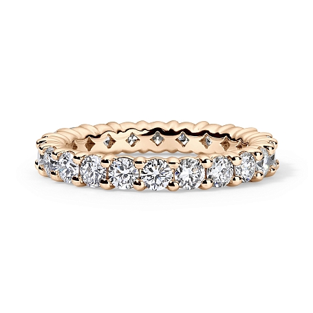 picture 14K Rose Gold  Round Split Eternity Ring 2 CTW… – Setepai
