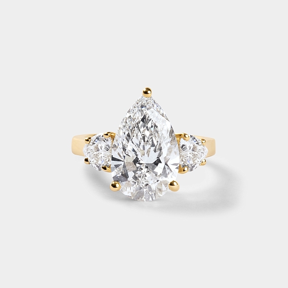 Pear CUT ENGAGEMENT RING WITH hearts