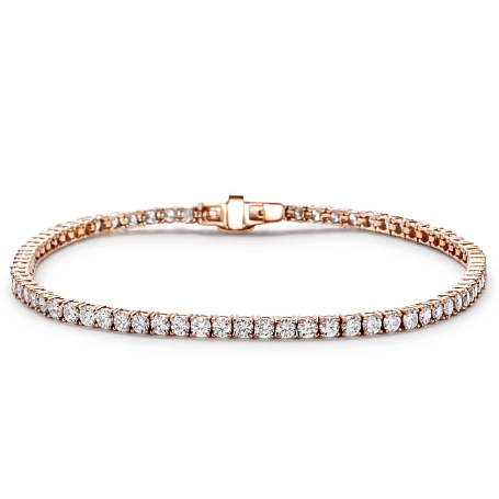 picture 14K Rose Gold Classic Tennis Bracelet (4 CTW... – Setepai