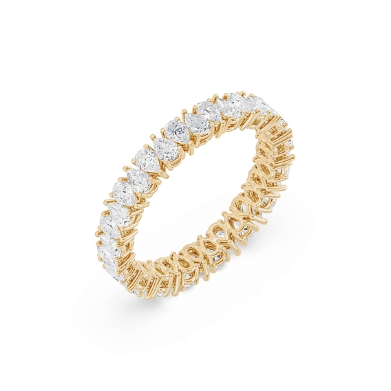 14K Yellow Gold Pear Eternity Ring  1.75 CTW