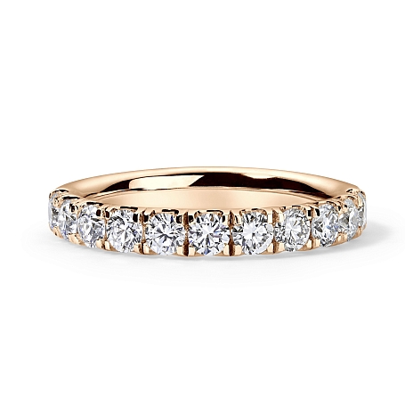 picture 14K Rose Gold Round Anniversary Ring 1 CTW… – Setepai