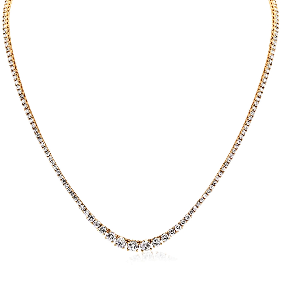 picture 14K Yellow Gold Graduating Necklace 8 CTW