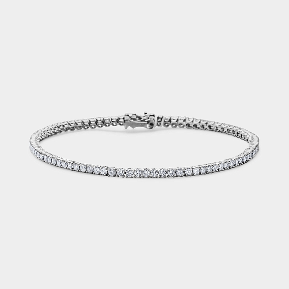 14K White Gold Classic Tennis Bracelet 3 CTW