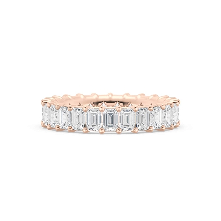 picture 14K Rose Gold Emerald Shared Eternity Ring 2.75 CTW… – Setepai