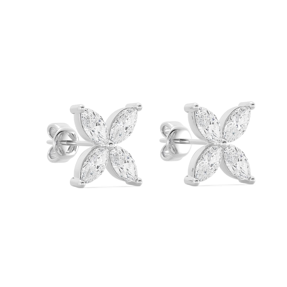 picture 14K White Gold Marquise Studs 1.25 CTW