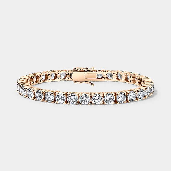 14K Rose Gold Classic Tennis Bracelet 10 CTW...