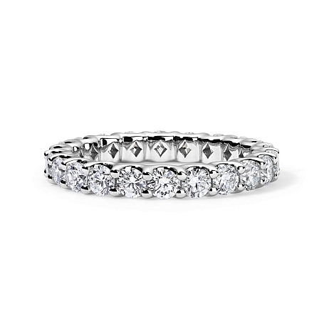 picture 14K White Gold U Round Eternity Ring 2 CTW… – Setepai