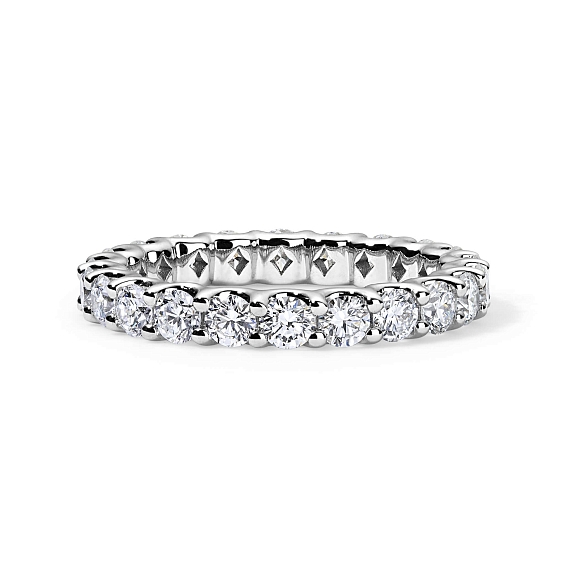 14K White Gold U Round Eternity Ring 2 CTW…