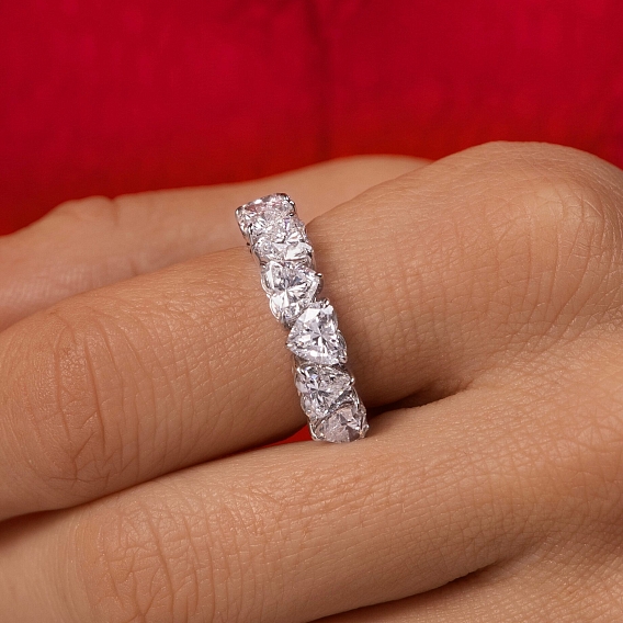 14K White Gold Heart Anniversary Ring 3.5 CTW…