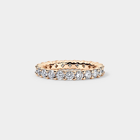 14K Rose Gold  Round Split Eternity Ring 2 CTW…