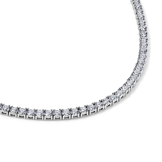 14K White Gold Classic Tennis Necklace (19 CTW...