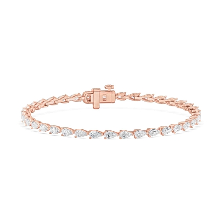 picture 14K Rose Gold Pear Tennis Bracelet (7 CTW... – Setepai