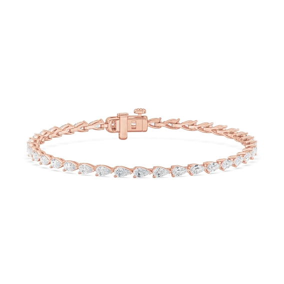 14K Rose Gold Pear Tennis Bracelet (7 CTW...