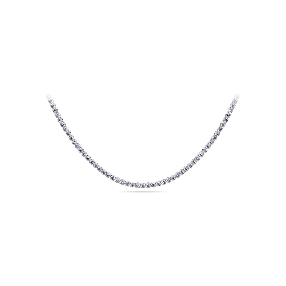 picture 14K White Gold Classic Tennis Necklace 19 CTW...