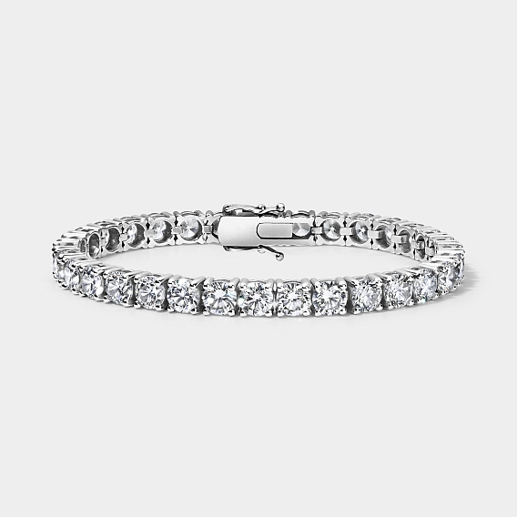 14K White Gold Classic Tennis Bracelet 10 CTW...