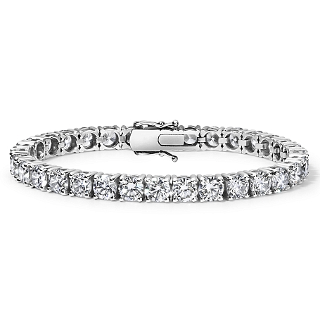 picture 14K White Gold Classic Tennis Bracelet (20 CTW... – Setepai