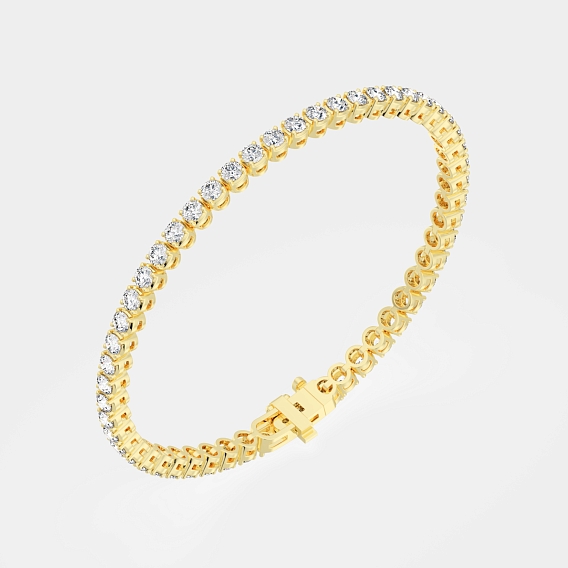 14K Y Gold 4-Prong Round Tennis Bracelet 5 CTW…
