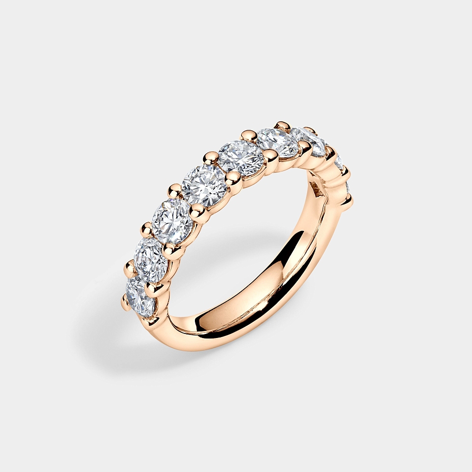 picture 14K Rose Gold S Round Anniversary Ring 2 CTW…