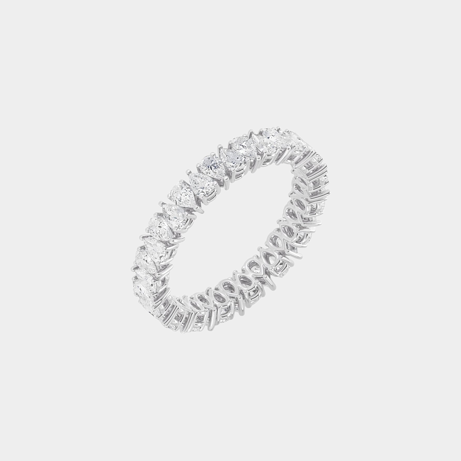 picture 14K White Gold Pear Eternity Ring  1.75 CTW