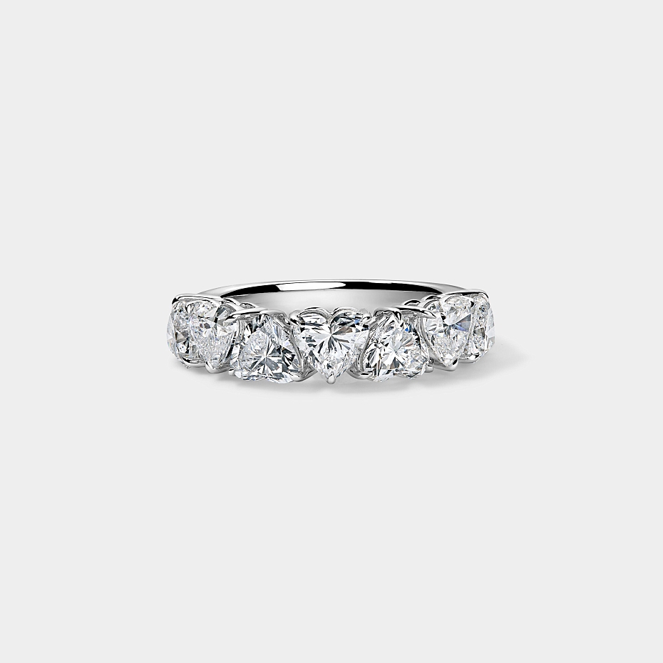 picture 14K White Gold Heart Anniversary Ring 3.5 CTW…